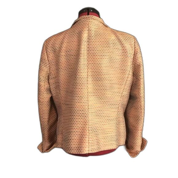 Linda Allard for Ellen Tracy Blazer Women’s Size 14 Peach Open Front Long Sleeve - Picture 4 of 9